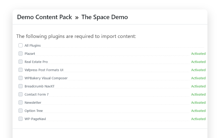 Install the theme demo with <em>one-click</em> importer